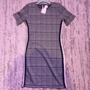 H&M Divided black and white plaid bodycon dress